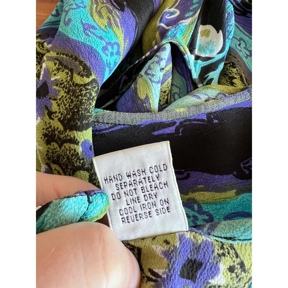 JM Collection Maxi Dress Blue Green Floral‎ Beaded Rayon Sleeveless Shift Large - Picture 7 of 8